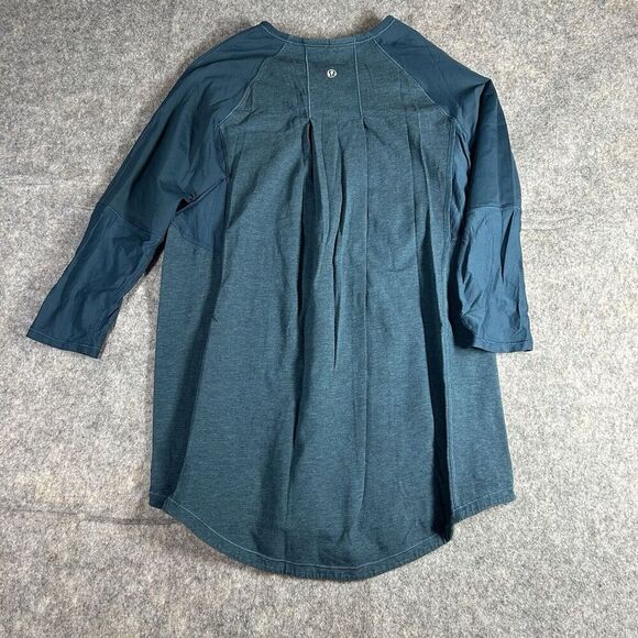 Lululemon Spincity Top Womens 6 Cycling Half Zip 3/4 Sleeve Turquoise Athletic - Picture 5 of 8